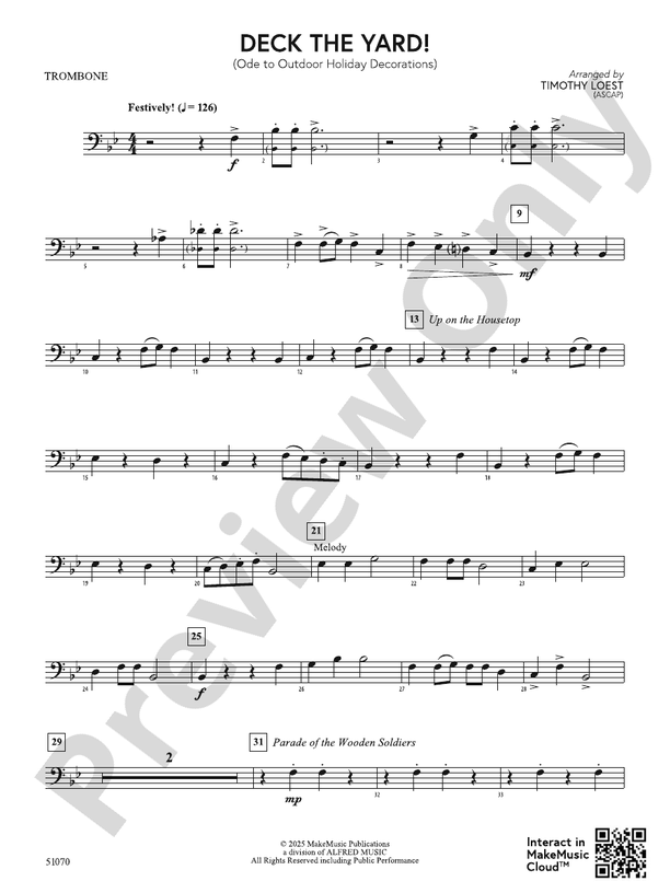 Deck the Yard!: 1st Trombone: 1st Trombone Part - Digital Sheet Music ...