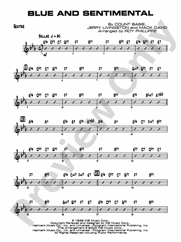 Blue and Sentimental: Guitar: Guitar Part - Digital Sheet Music Download