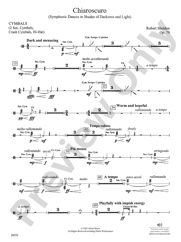 Chiaroscuro Cymbals Cymbals Part Digital Sheet Music Download 3308