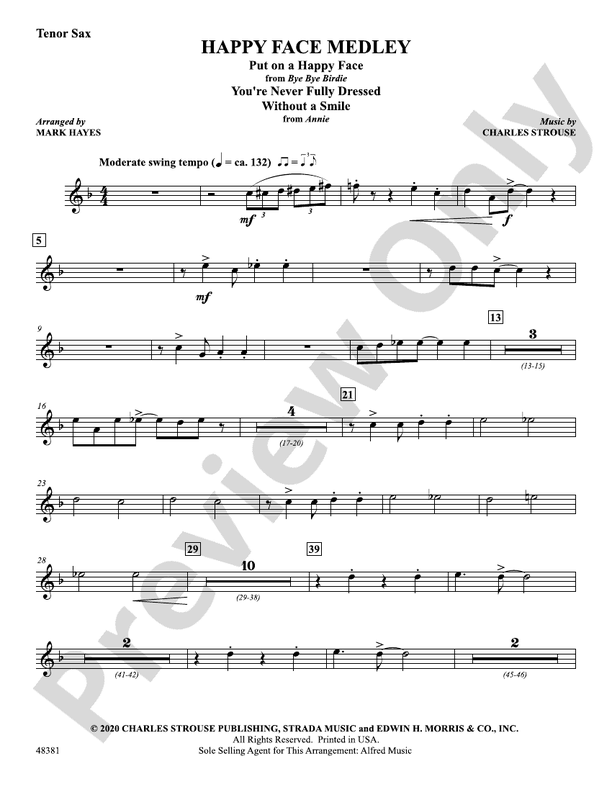 Happy Face Medley: B-flat Tenor Saxophone