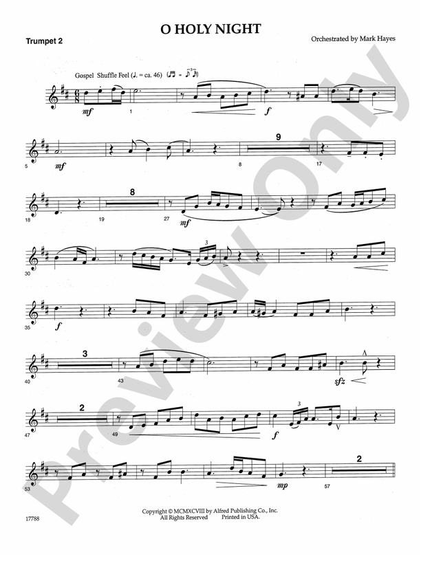 O Holy Night: 2nd B-flat Trumpet