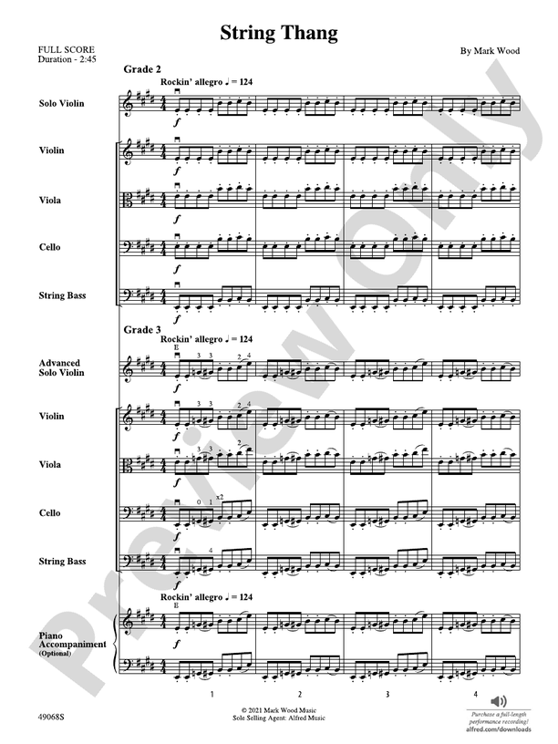 String Thang: String Orchestra Conductor Score & Parts: Mark Wood ...
