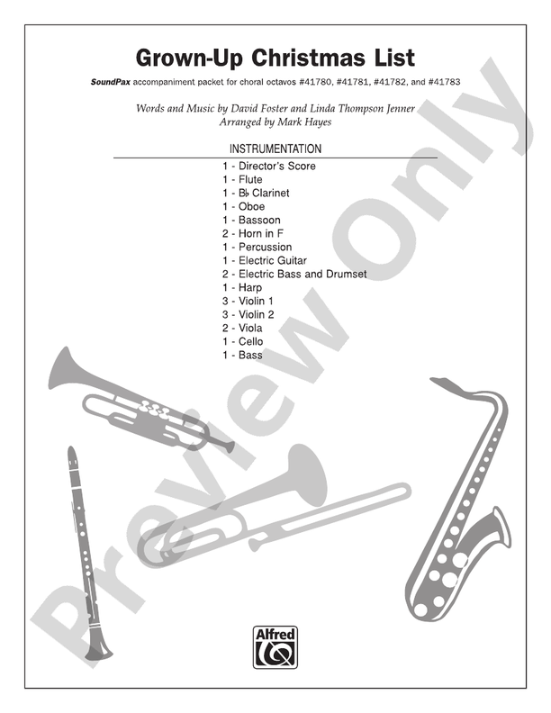 Grown-Up Christmas List: : David Foster - Digital Sheet Music Download