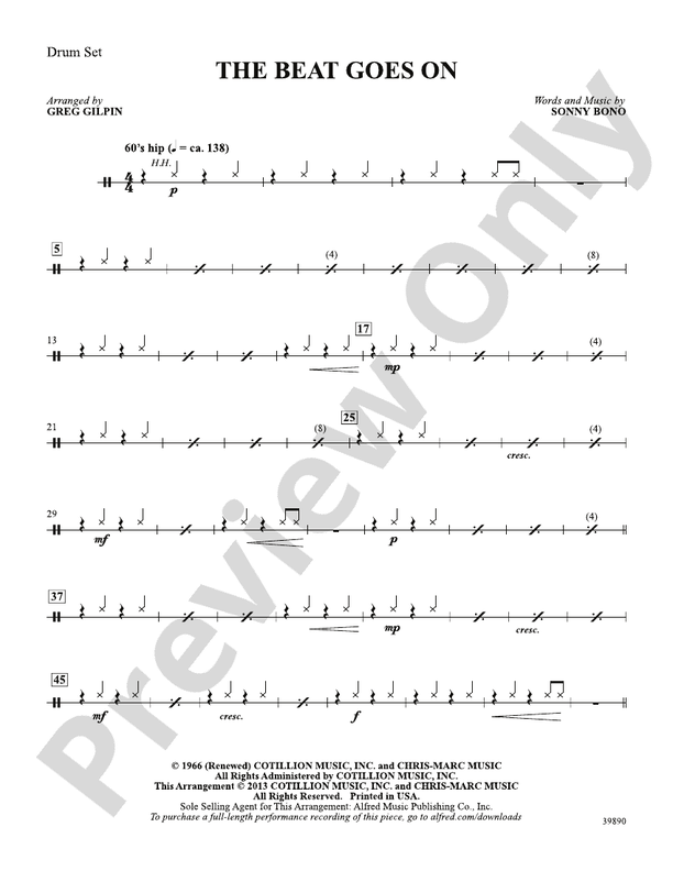 The Beat Goes On Drums Drums Part Digital Sheet Music Download