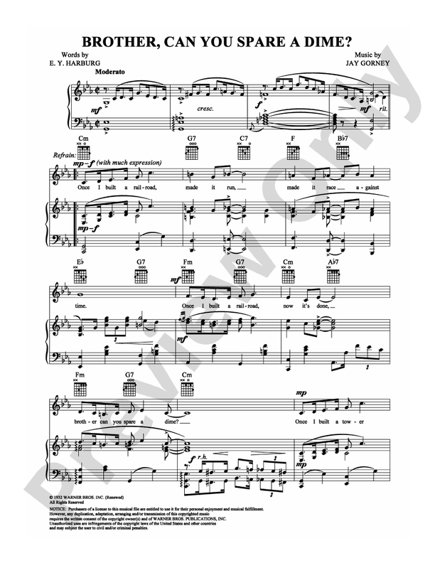 Brother can you deals spare a dime sheet music pdf