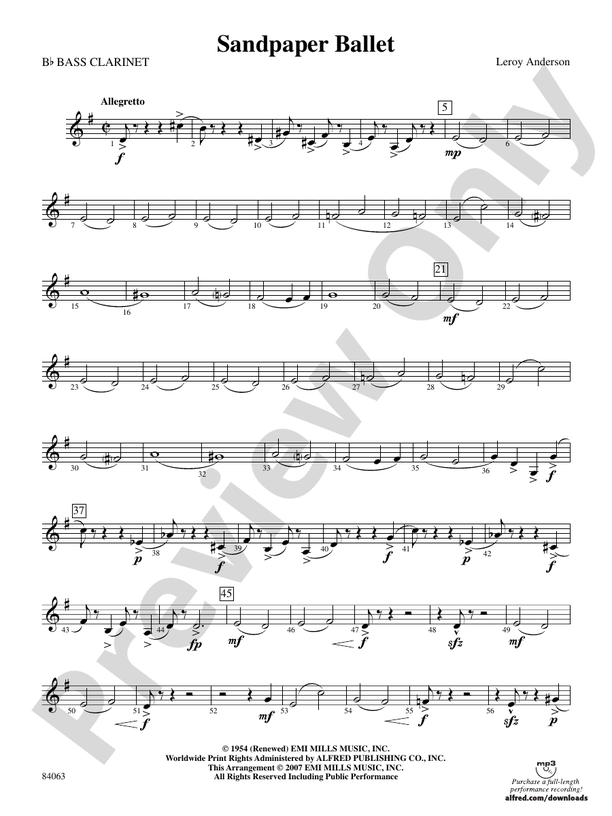 Sandpaper Ballet Bflat Bass Bflat Bass Part