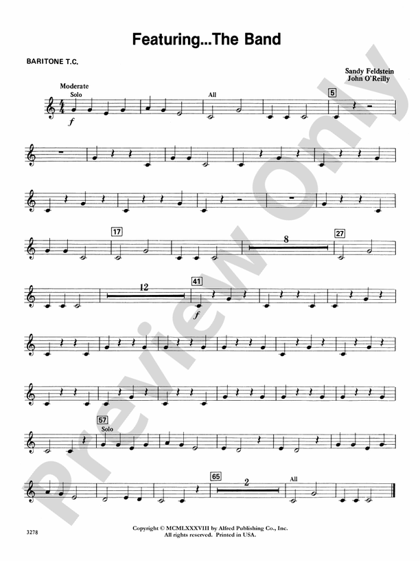 Featuring The Band: Baritone T.C.: Baritone T.C. Part - Digital Sheet ...