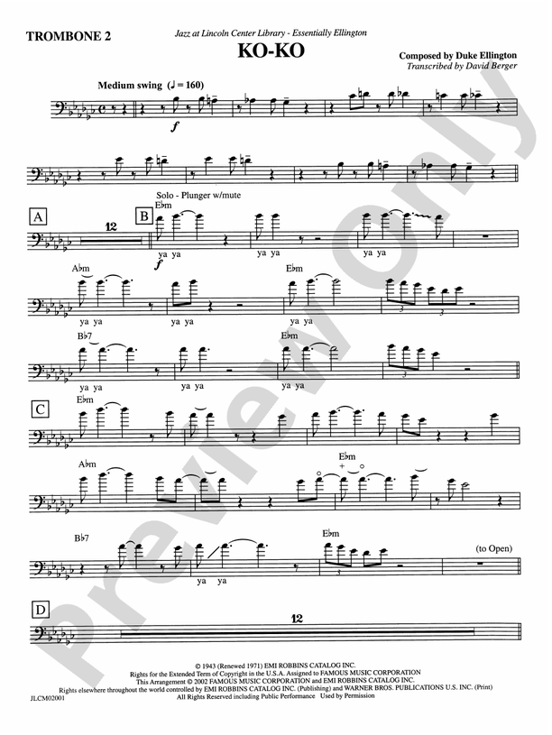 Ko-Ko: 2nd Trombone: 2nd Trombone Part - Digital Sheet Music