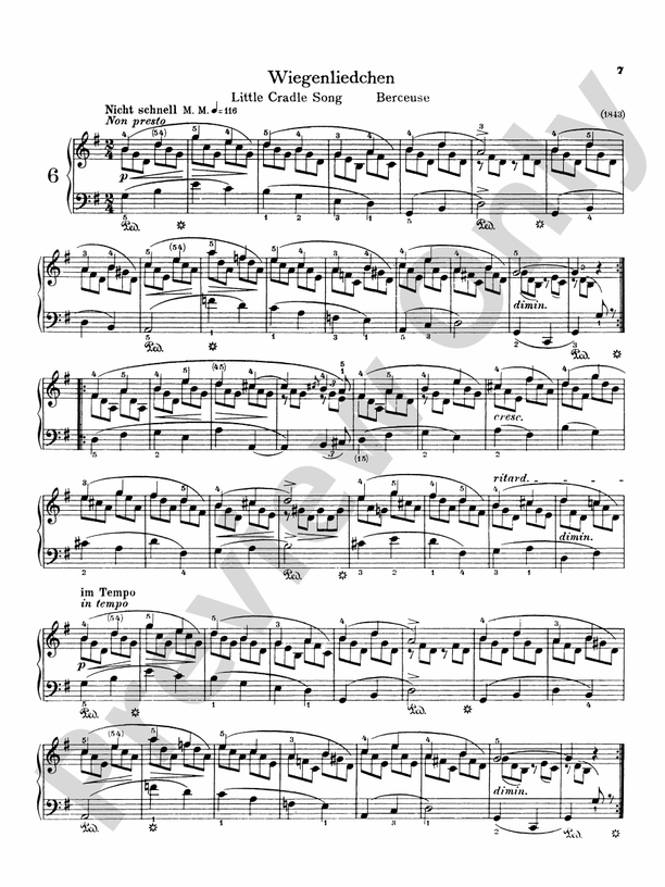 Schumann Album Leaves (Albumblätter), Op. 124 6. Little Cradle Song