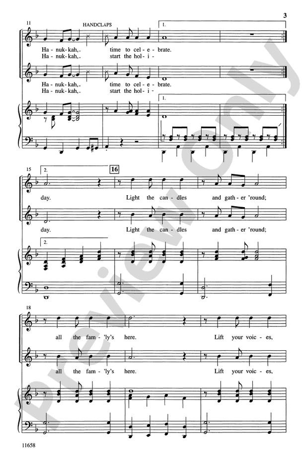 Hanukkah Oh Hanukkah 2 Part Choral Octavo Lois Brownsey Digital