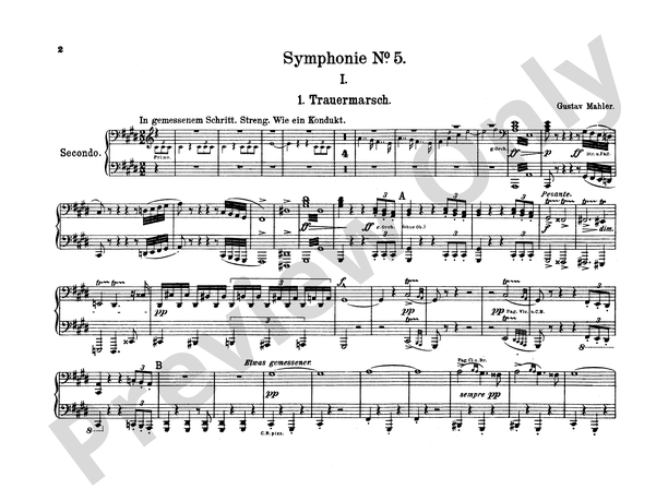 Music　Trauermarsch　Major:　Mahler:　Part　Digital　5,　Sheet　Symphony　in　1.　No.　E　Download