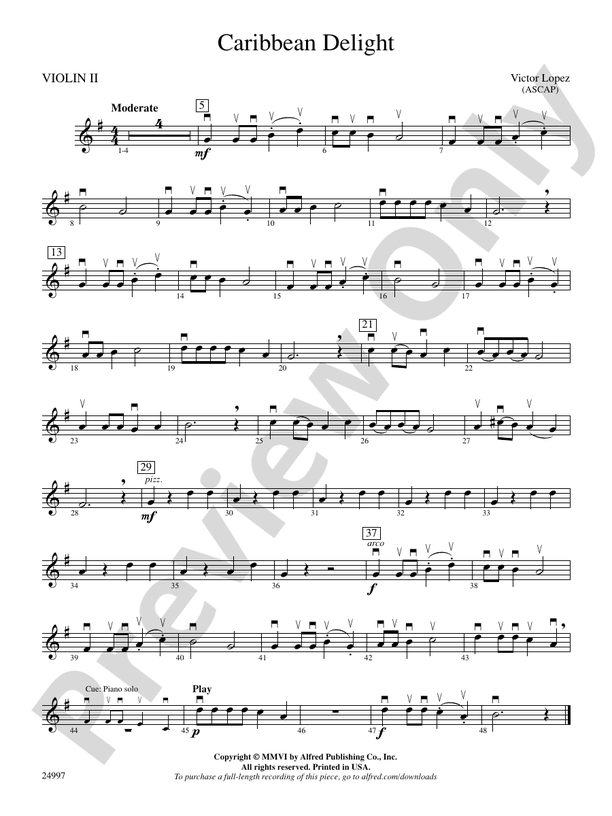Caribbean Delight: 2nd Violin