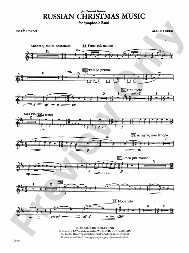 Russian Christmas Music 1st Bflat 1st Bflat Part