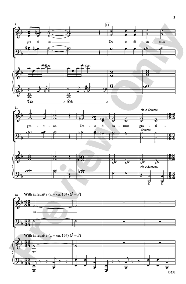 Deo Dicamus Gratias SATB Choral Octavo Brian Lewis Digital Sheet