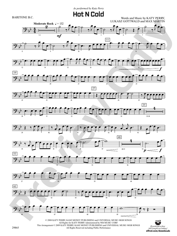 Hot N Cold Baritone B.C. Baritone B.C. Part Digital Sheet Music