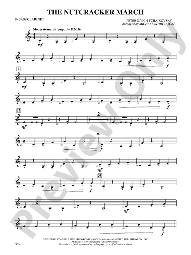 The Nutcracker March Bflat Bass Bflat Bass Part