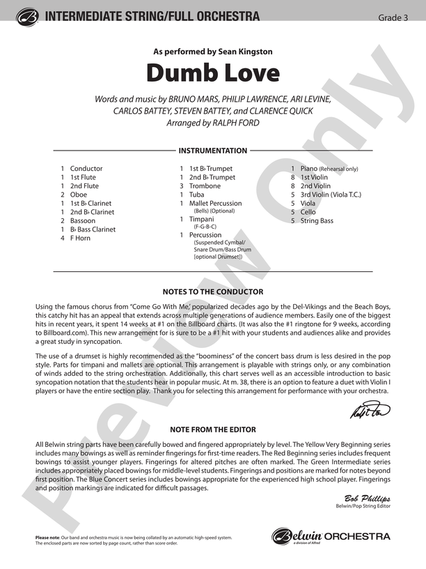 Dumb Love: Score