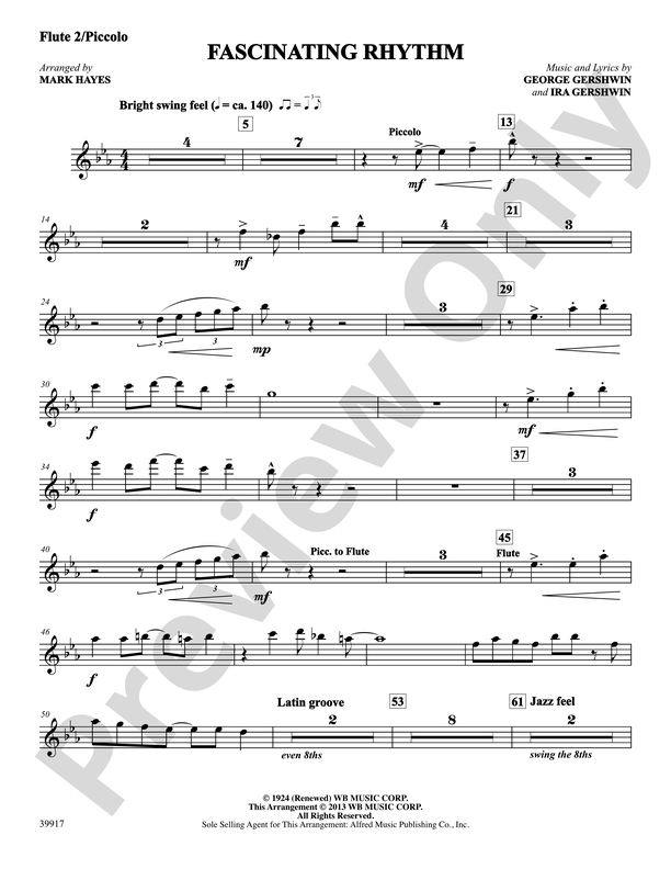 Fascinating Rhythm: 2nd Flute: 2nd Flute Part - Digital Sheet Music ...