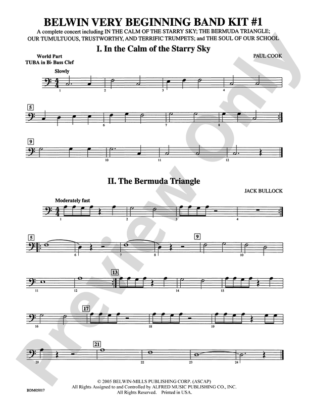 Belwin Very Beginning Band Kit #1: (wp) B-flat Tuba B.C.: (wp) B-flat ...