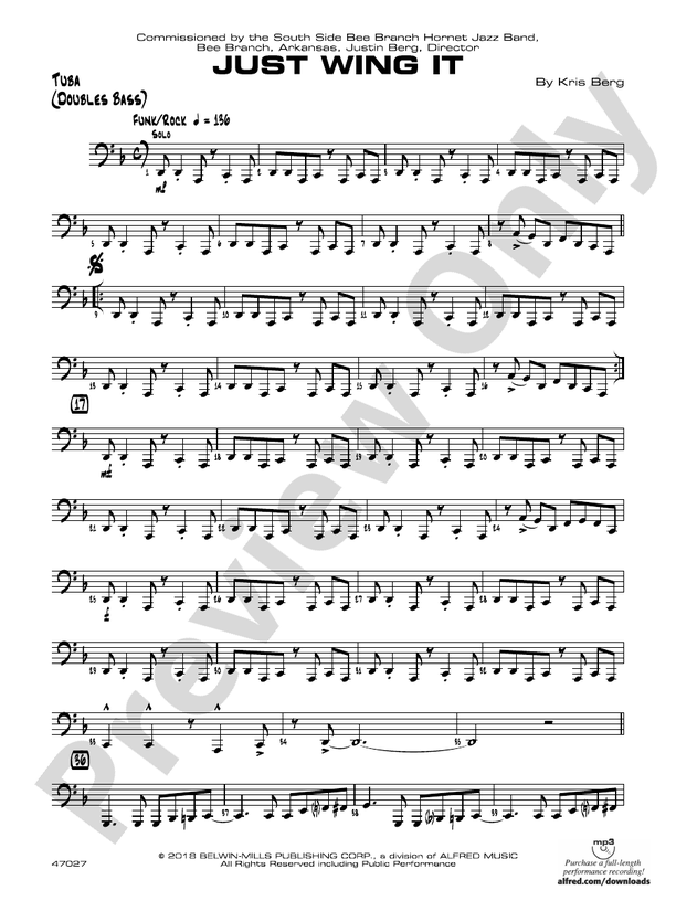 Just Wing It Tuba Tuba Part Digital Sheet Music Download
