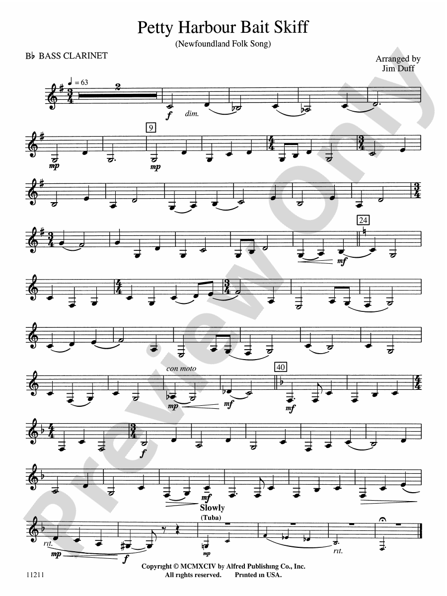 Petty Harbour Bait Skiff Bflat Bass Bflat Bass