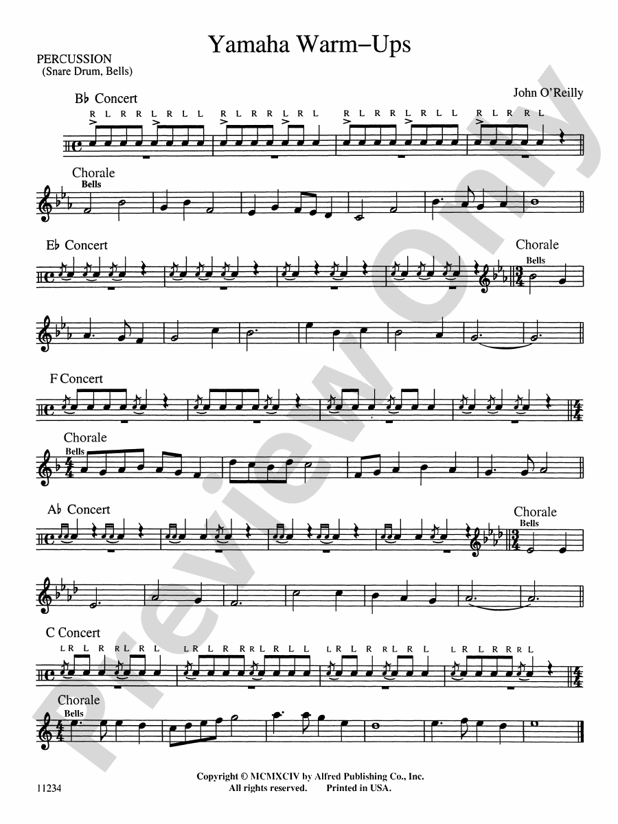 Yamaha WarmUps 1st Percussion 1st Percussion Part Digital Sheet