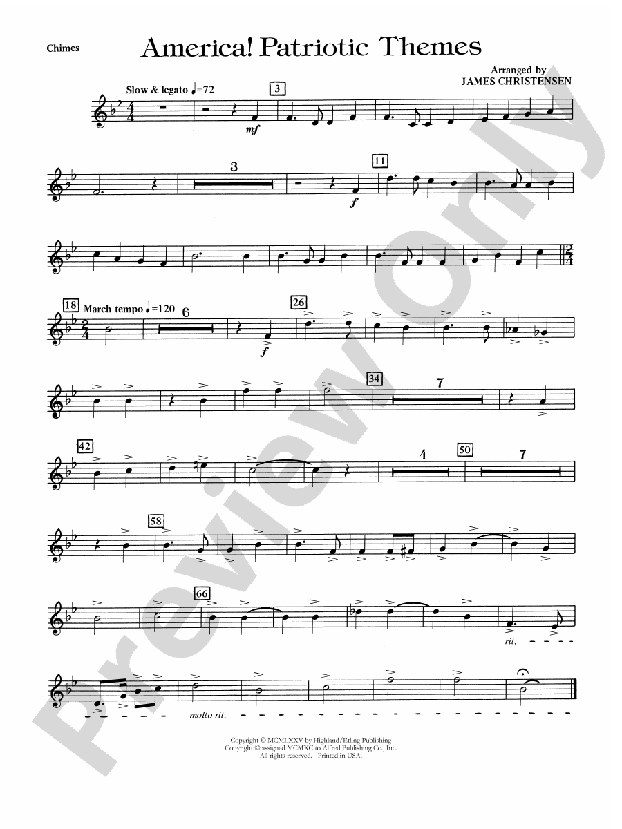 America! Patriotic Themes (as played at Disney World) Chimes Chimes