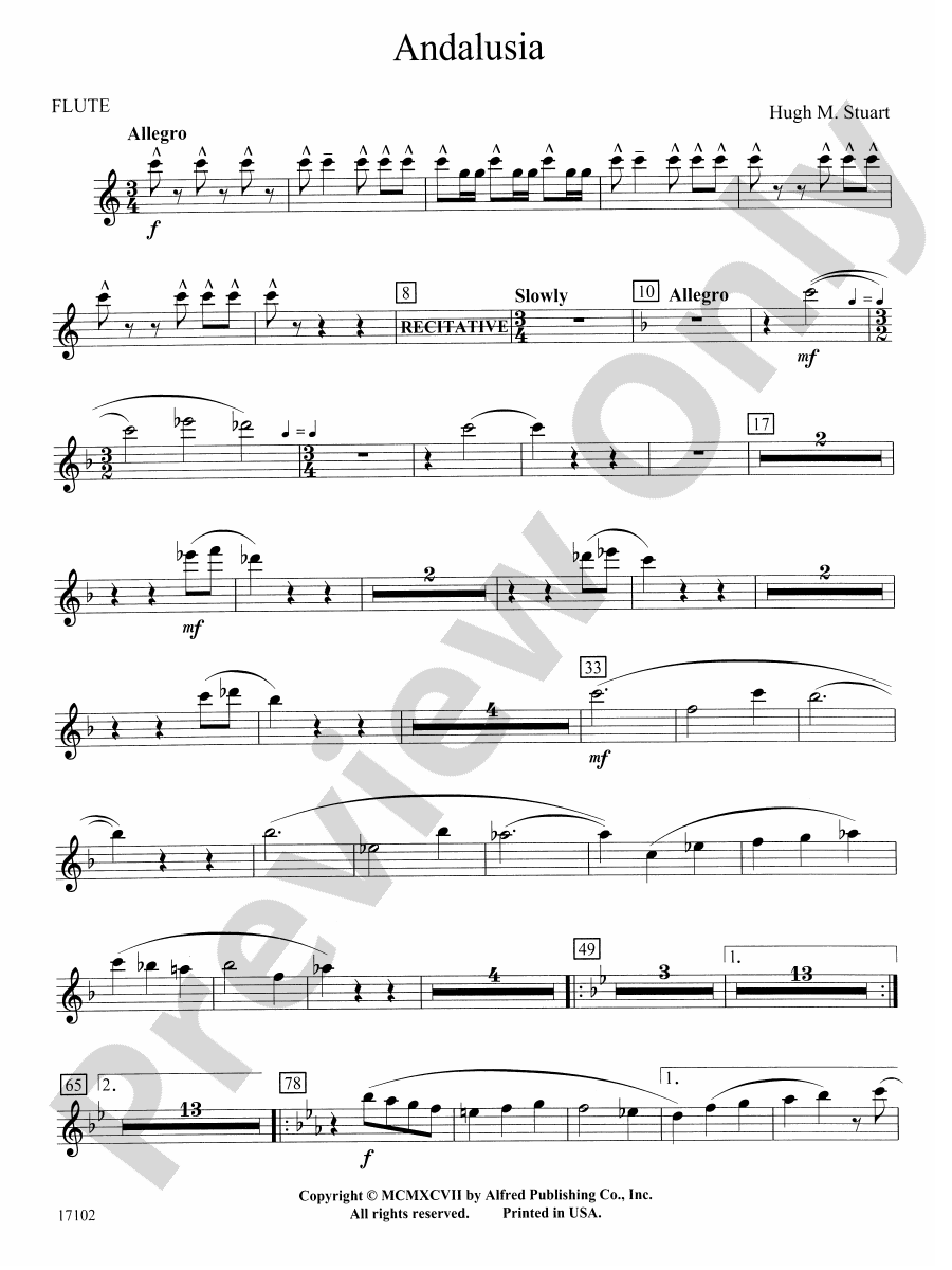 Andalusia: Flute: Flute Part - Digital Sheet Music Download