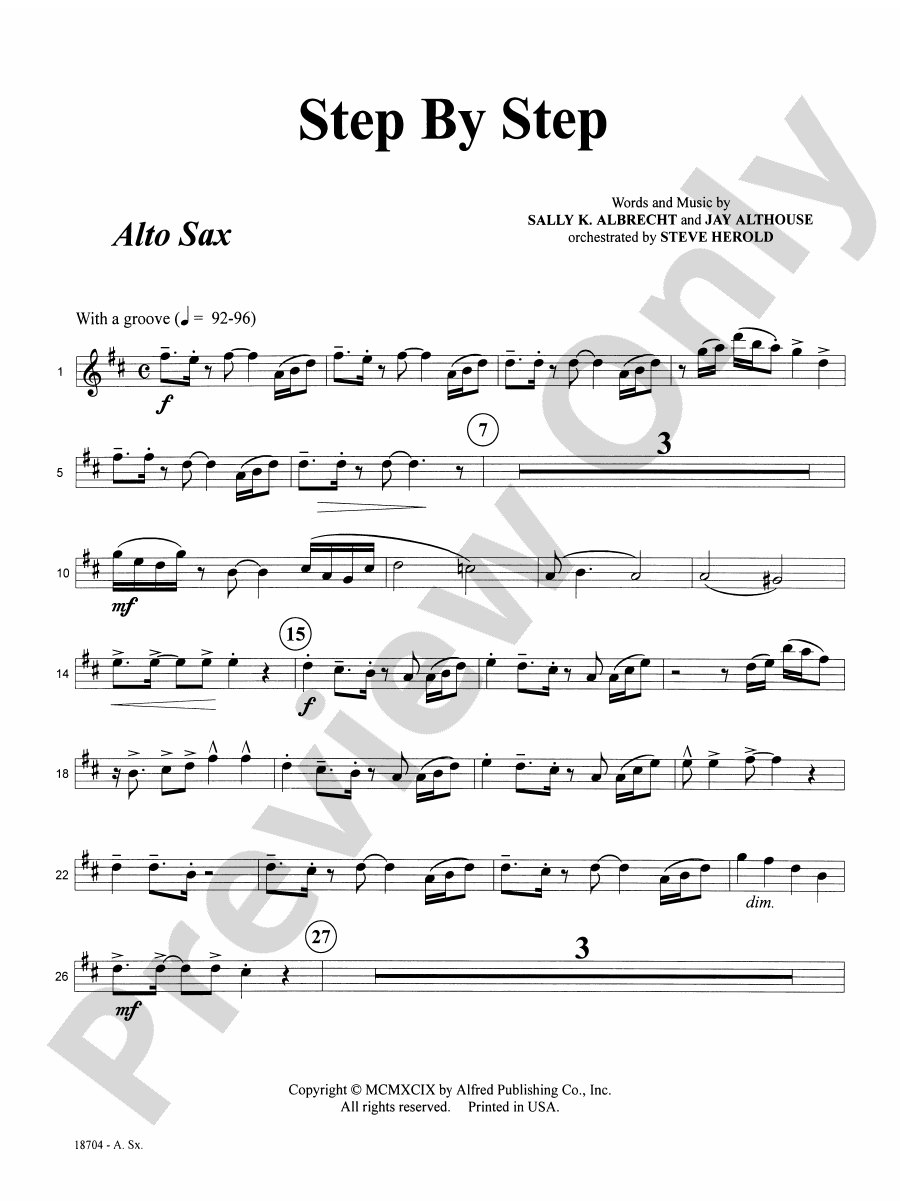 Step by Step Eflat Alto Saxophone Eflat Alto Saxophone Part