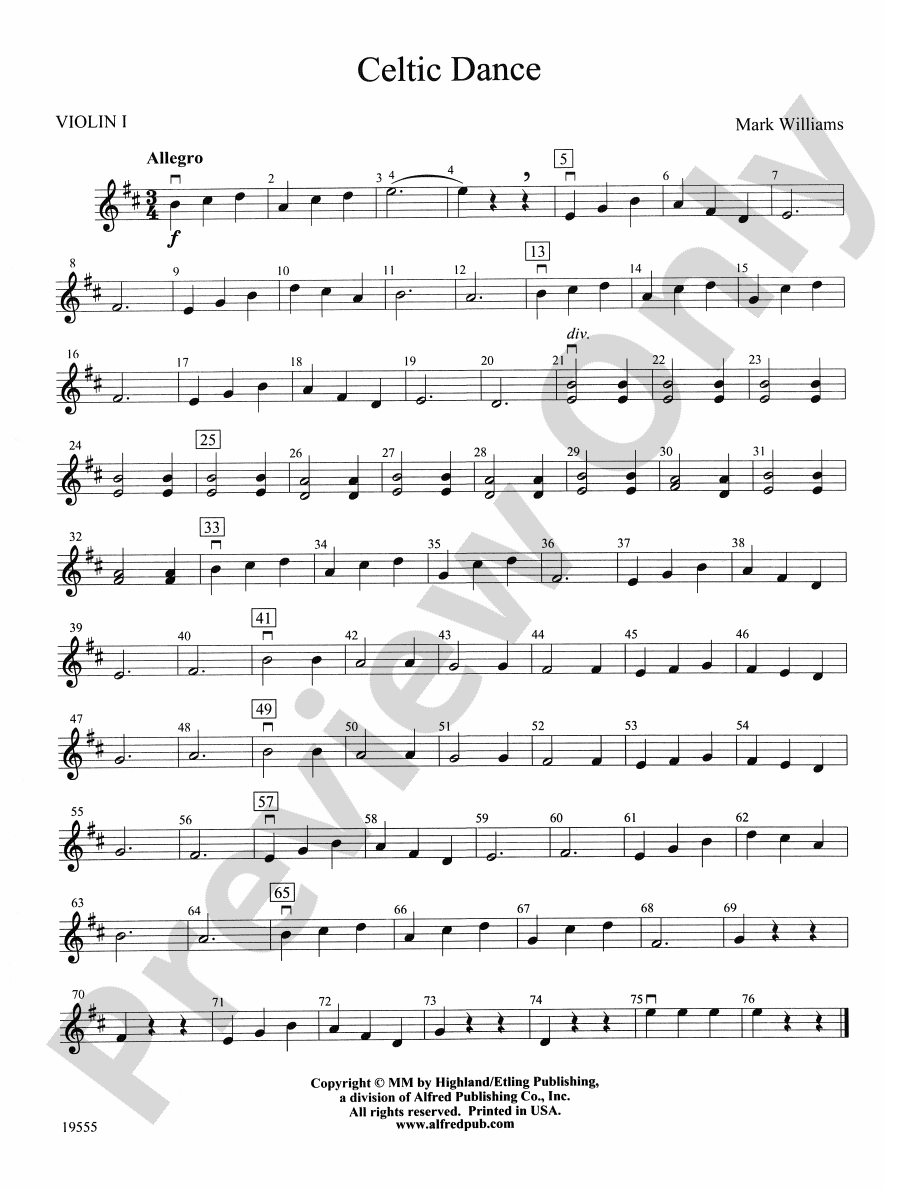 Celtic Dance 1st Violin 1st Violin Part Digital Sheet Music Download 1147