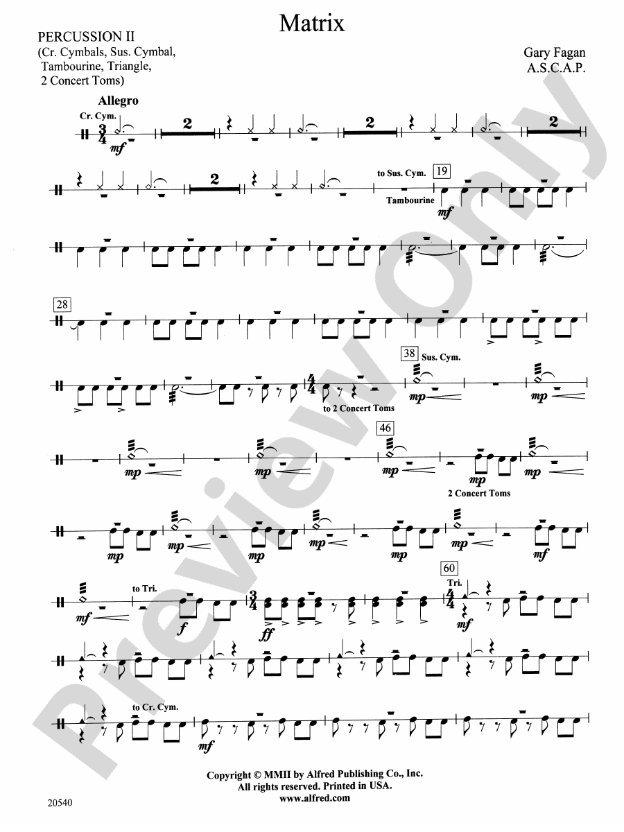 Matrix 2nd Percussion 2nd Percussion Part Digital Sheet Music Download