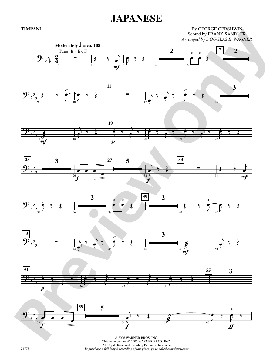 Japanese Timpani Timpani Part Digital Sheet Music Download