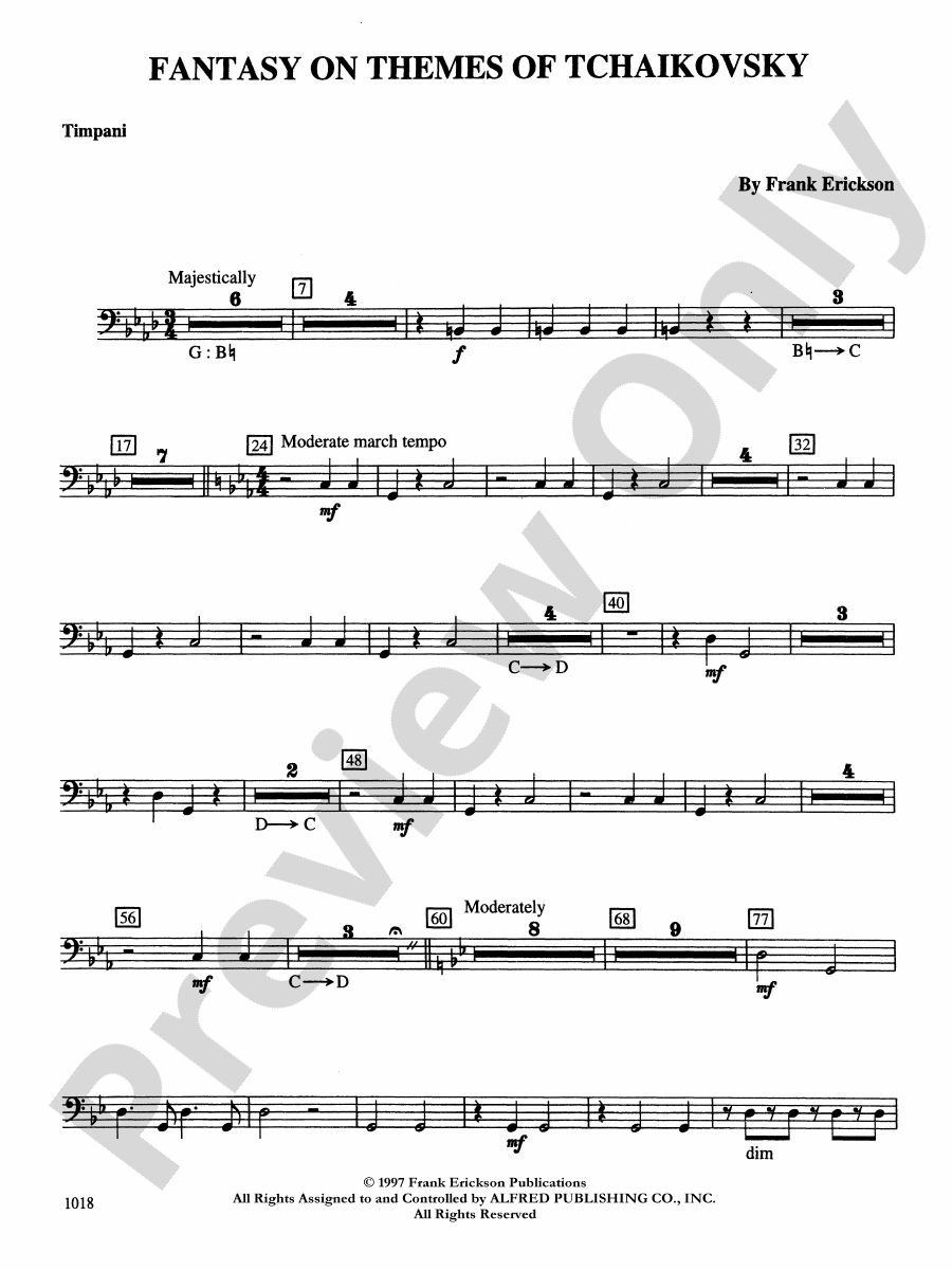 Fantasy on Themes from Tchaikovsky Timpani Timpani Part Digital