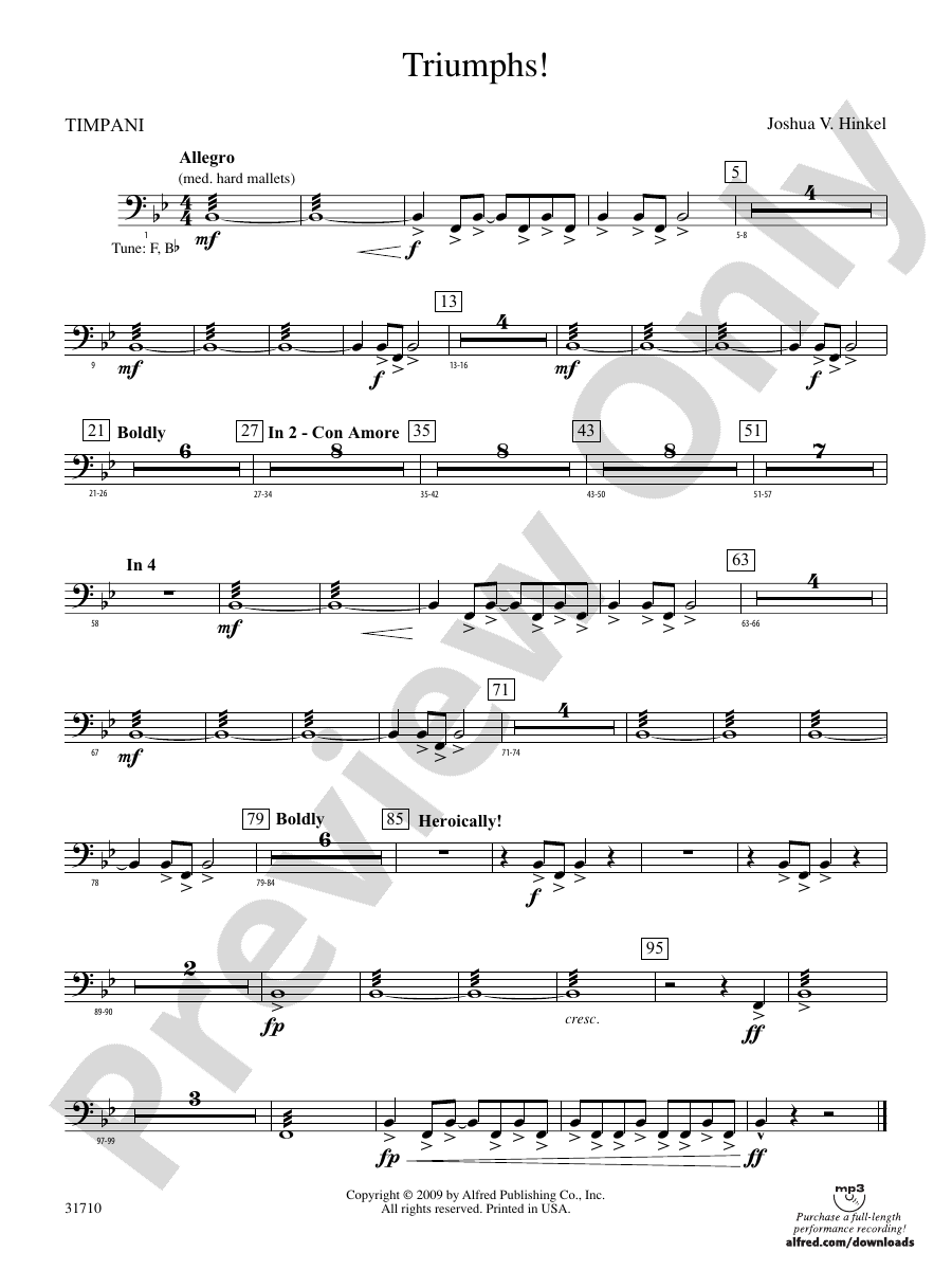 Triumphs! Timpani Timpani Part Digital Sheet Music Download