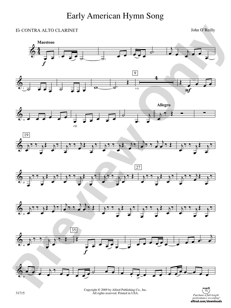 Early American Hymn Song (wp) Eflat Contrabass (wp) Eflat