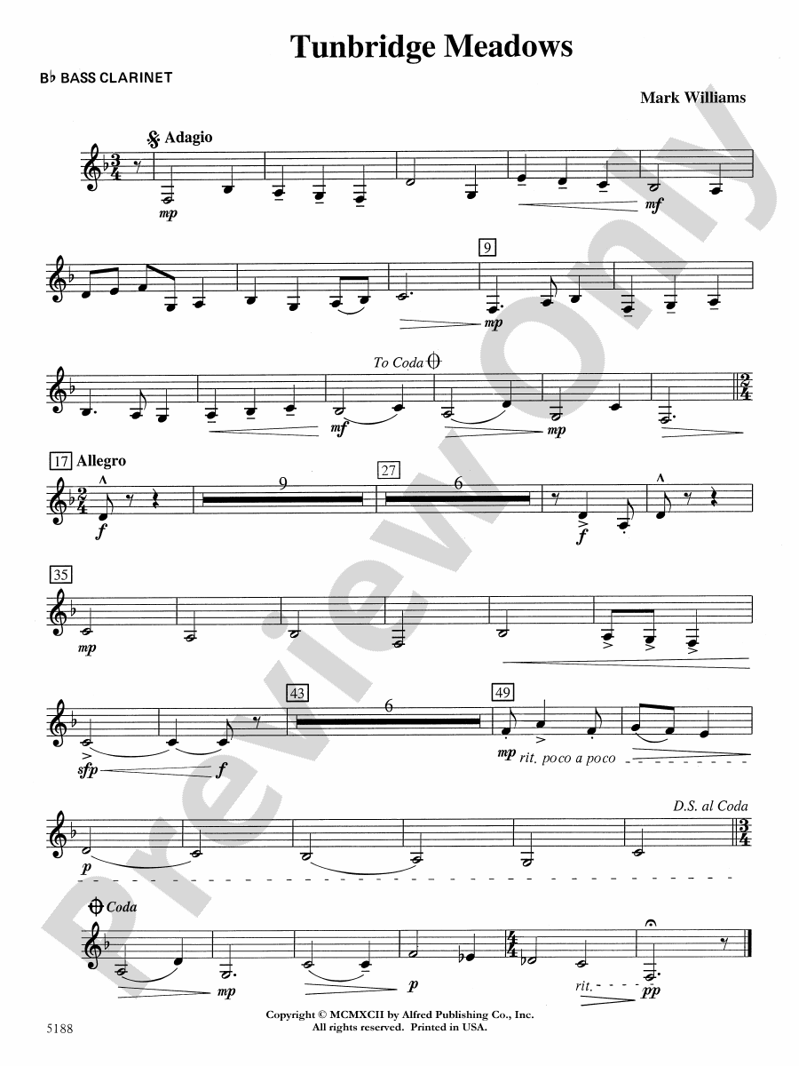 Tunbridge Meadows Bflat Bass Bflat Bass Part