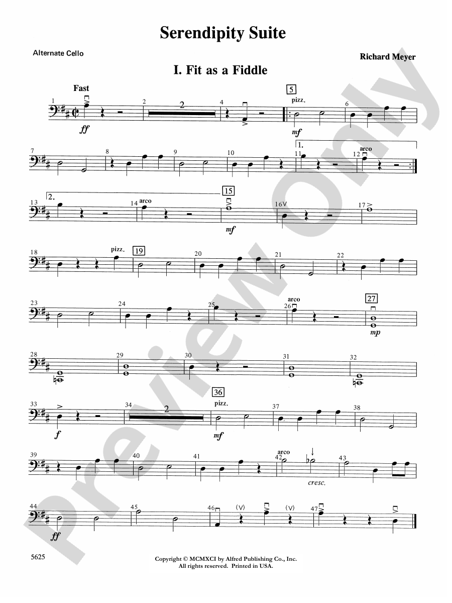 Serendipity Suite: Alternate Cello: Alternate Cello Part - Digital ...