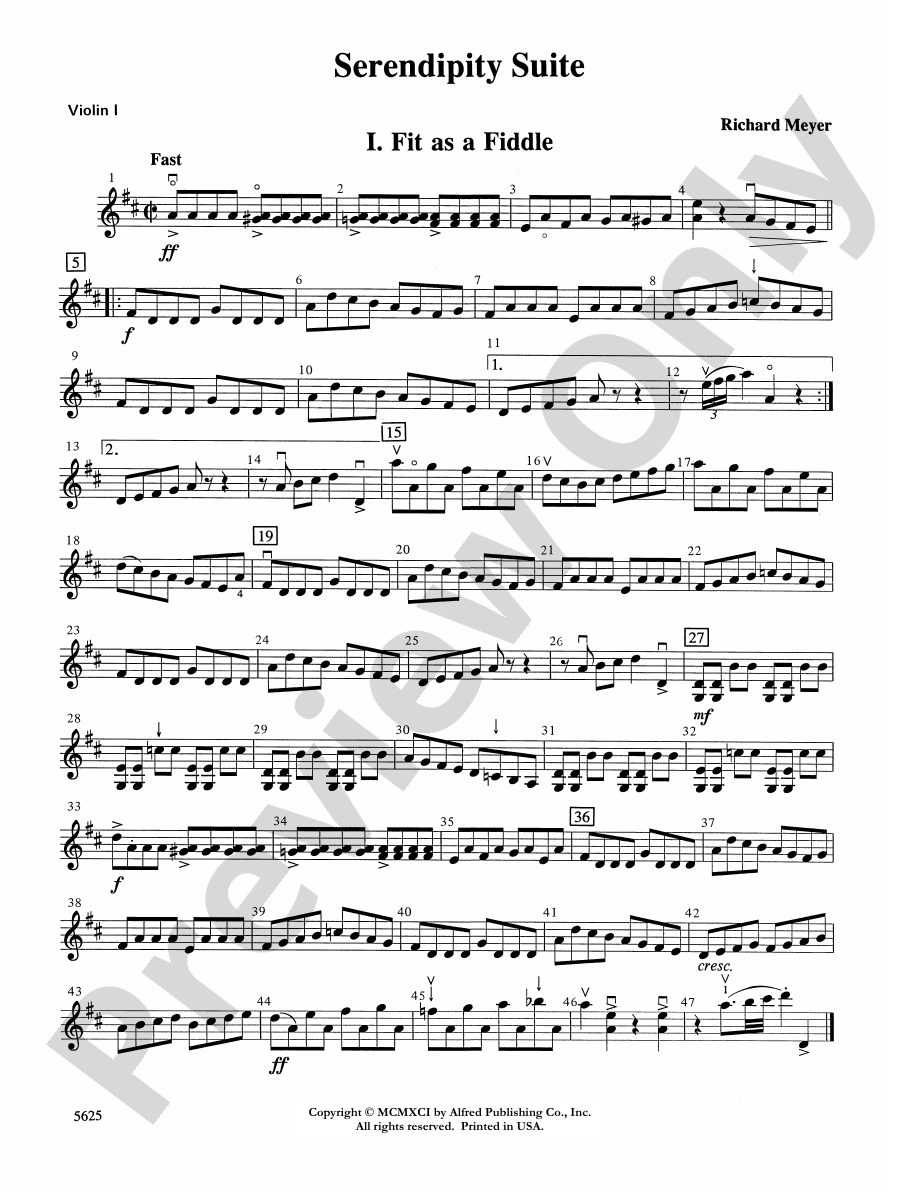 Serendipity Suite: 1st Violin: 1st Violin Part - Digital Sheet Music ...