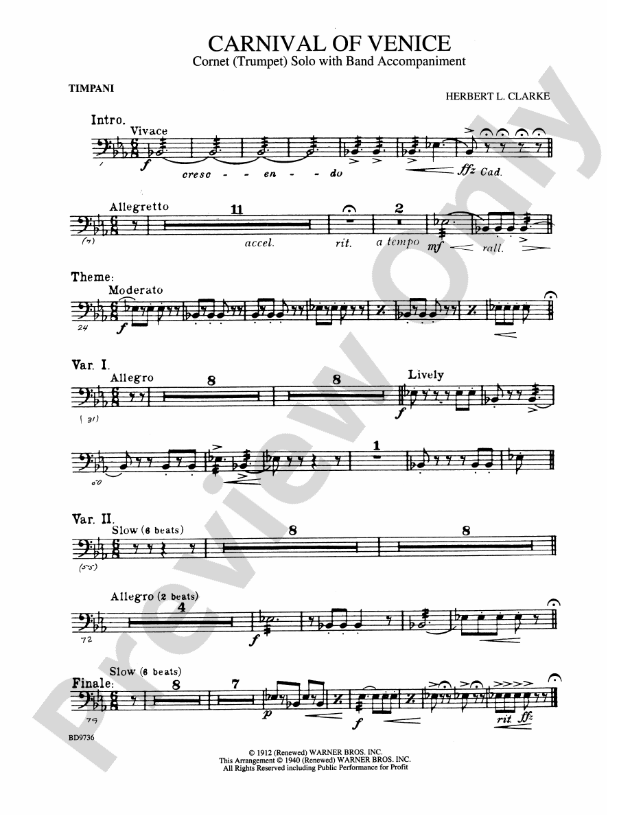Carnival of Venice (Trumpet) Solo with Band