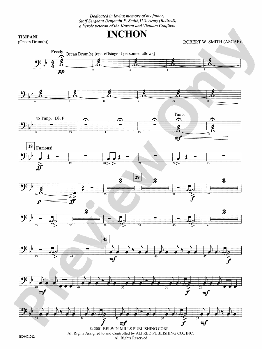 Inchon Timpani Timpani Part Digital Sheet Music Download