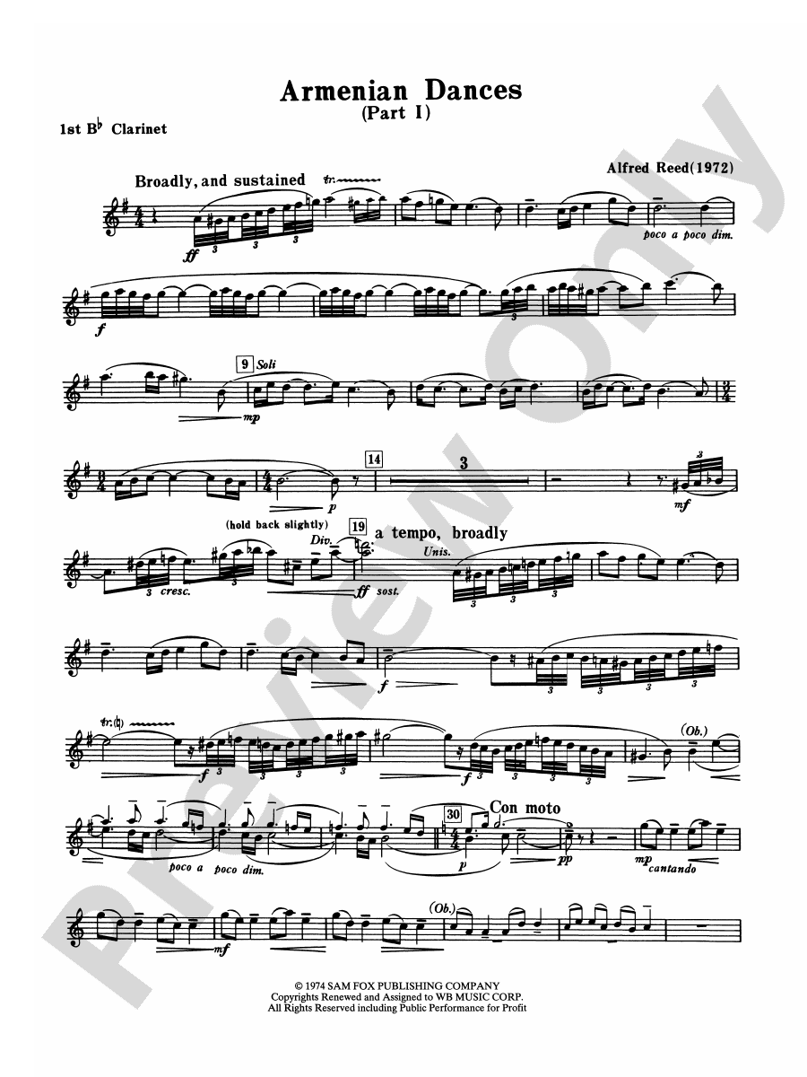 Armenian Dances, Part I 1st Bflat 1st Bflat Part