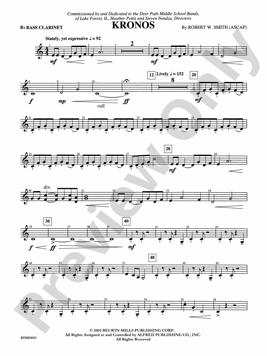 Kronos: B-flat Bass Clarinet: B-flat Bass Clarinet Part - Digital Sheet ...