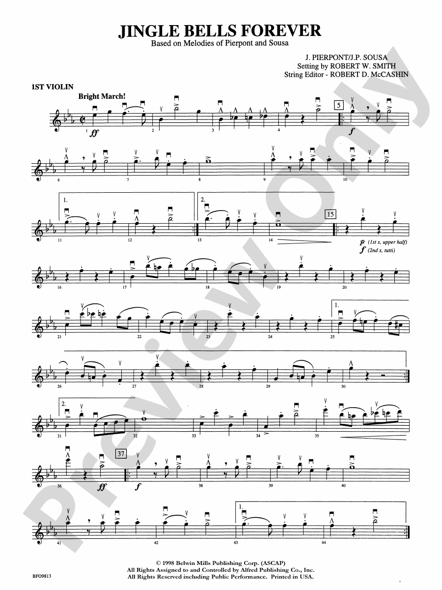 Jingle Bells Forever 1st Violin 1st Violin Part Digital Sheet Music