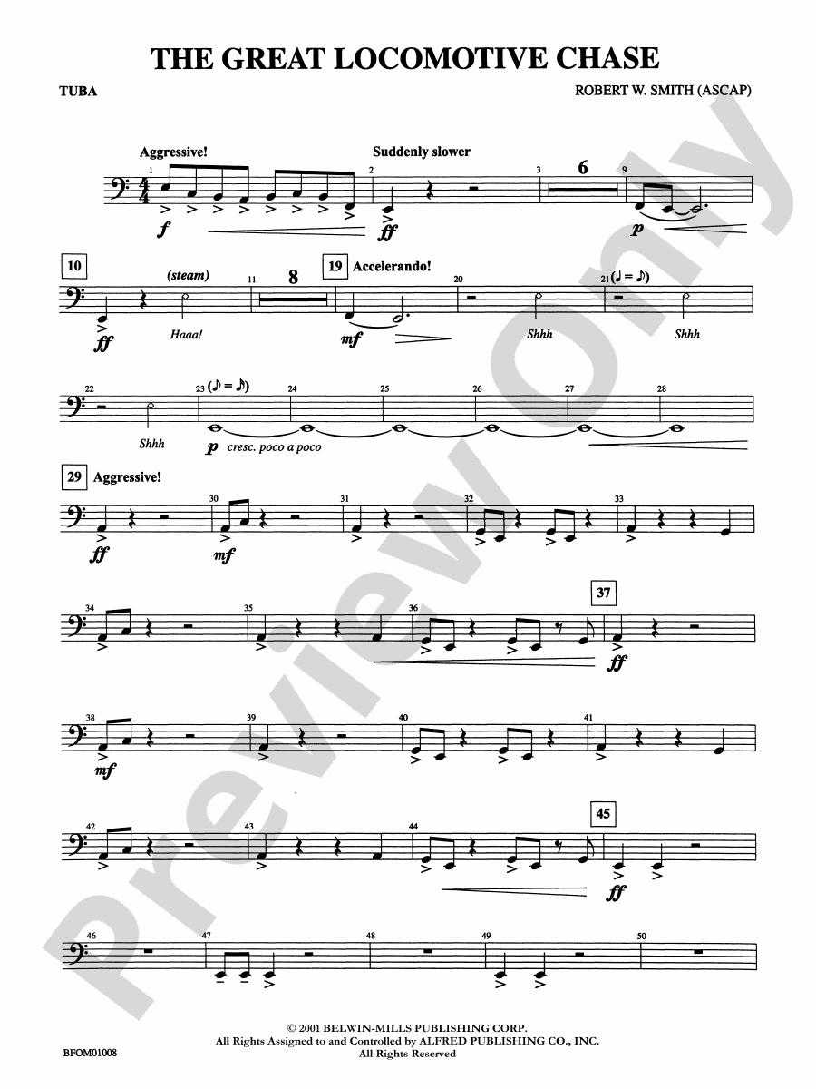 The Great Locomotive Chase: Tuba: Tuba Part - Digital Sheet Music Download