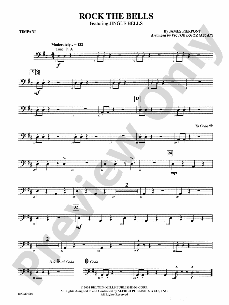 Rock the Bells Timpani Timpani Part Digital Sheet Music Download