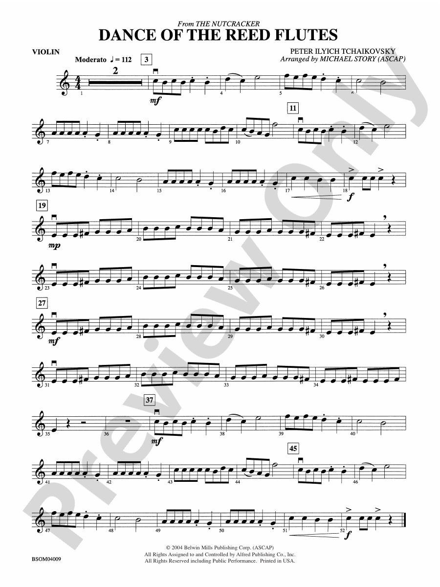 Dance of the Reed Flutes (from The Nutcracker) 1st Violin 1st Violin