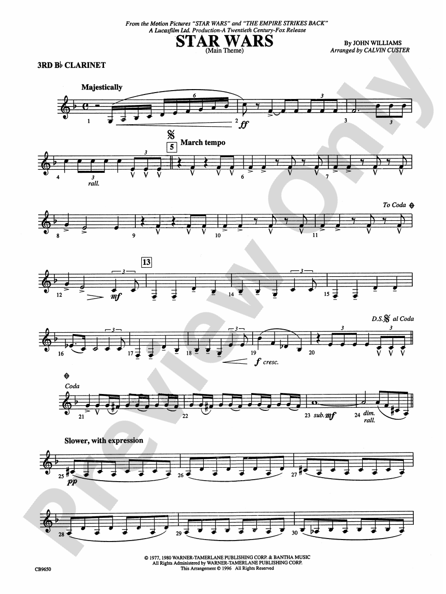Star Wars® Main Theme 3rd Bflat 3rd Bflat Part