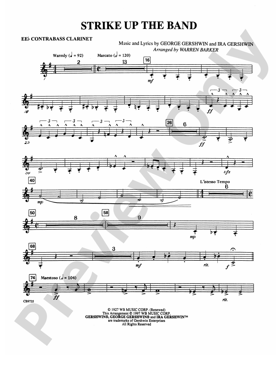 Strike Up the Band Eflat Contrabass Eflat Contrabass