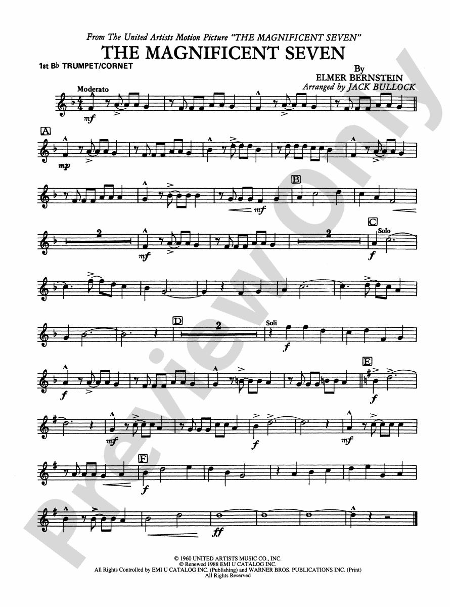 The Magnificent Seven 1st Bflat Trumpet 1st Bflat Trumpet Part