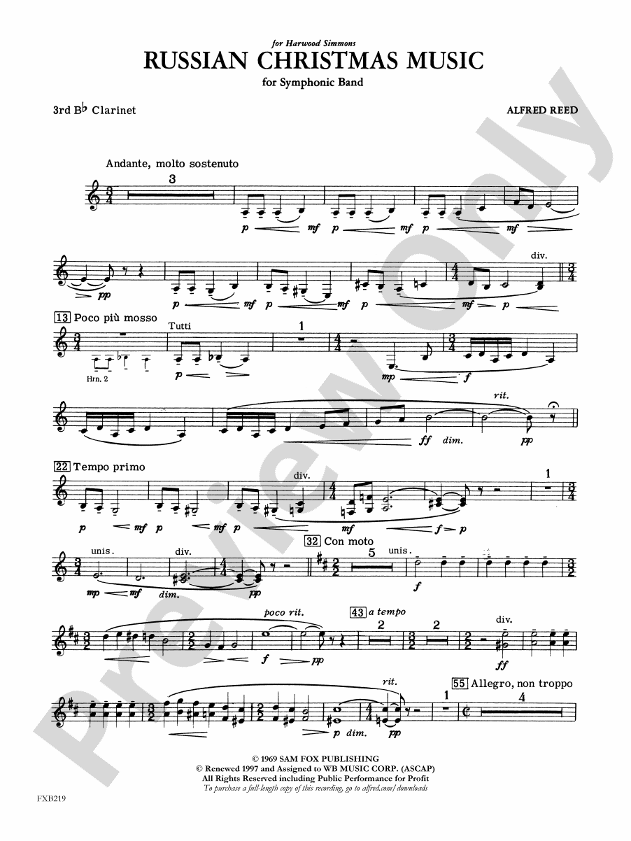 Russian Christmas Music 3rd Bflat 3rd Bflat Part